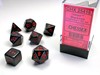 Picture of Chessex Opaque Poly 7 Set Black/Red
