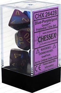 Picture of Chessex Gemini™ Polyhedral Blue-purple w/gold 7-Die Set