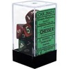 Picture of Chessex Gemini™ Polyhedral Green-red w/white 7-Die Set