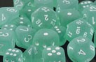 Picture of Chessex Gemini™ Polyhedral White-Teal w/black 7-Die Set