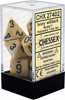 Picture of Chessex Marble Polyhedral Ivory/black 7-Die Set