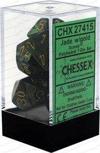 Picture of Chessex Scarab™ Polyhedral Jade/gold 7-Die Set