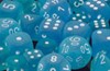 Picture of Chessex Frosted™ Polyhedral Caribbean Blue™/white 7-Die Set