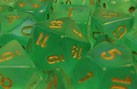 Picture of Chessex Borealis™ #2 Light Green/gold 7-Die Set