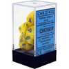 Picture of Chessex Vortex Dice™ Yellow/Blue 7-Die Set