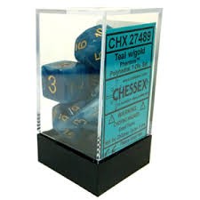 Picture of Chessex Phantom™ Polyhedral Teal/gold 7-Die Set