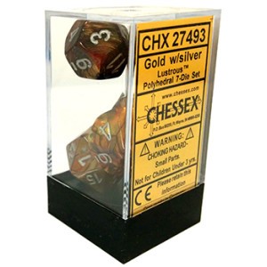 Picture of Chessex Lustrous™ Polyhedral Gold/silver 7-Die Set 