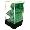 Picture of Chessex Lustrous™ Polyhedral Green/silver 7-Die Set