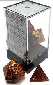 Picture of Chessex Glitter Polyhedral Gold/silver