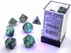 Picture of Chessex Borealis® Polyhedral Light Smoke/silver Luminary™ 7-Die Set