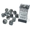 Picture of Chessex Borealis 16mm d6 Luminary Dice Block Light Smoke/silver (12 Dice)