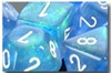 Picture of Chessex Borealis™ 12mm d6 Sky Blue/white Dice Block™