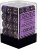 Picture of Chessex Vortex Dice™ 12mm d6 Purple/gold Dice Block™