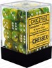 Picture of Chessex Vortex Dice™ 12mm d6 Dandelion/white Dice Block™