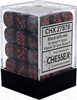 Picture of Chessex Velvet™ Dice 12mm d6 Black/red Dice Block™