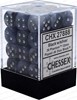 Picture of Chessex Phantom™ 12mm d6 Black/silver Dice Block™