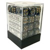 Picture of Chessex Lustrous™ 12mm d6 Black/gold Dice Block™ (36 dice)
