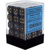 Picture of Chessex Lustrous™ 12mm d6 Shadow/gold Dice Block™ (36 dice)