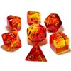 Picture of Chessex Gemini Transluncent Red Yellow Gold Dice Set Lab Dice