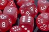 Picture of Chessex Frosted™ 12mm d6 Red/white Dice Block™ (36 dice)