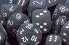 Picture of Chessex Frosted™ 12mm d6 Smoke/white Dice Block™ (36 dice)