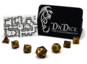 Picture of Brushed Gold Metallic Dragon Dice Set