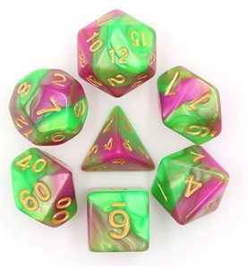 Picture of Blend Green + Rose Red Dice Set