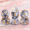Picture of Black White Blend Pearl Dice Set