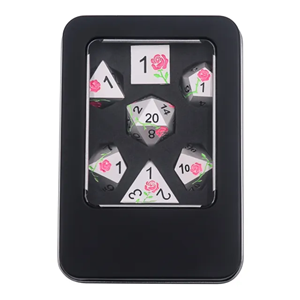 Picture of Rose Pure Pink Metal Dice Set