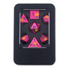 Picture of Red Iridescent Rose Metal Dice Set