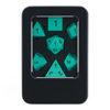 Picture of Green Metal Black font Dice Set
