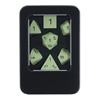 Show details for Light Green Metal Black Font Dice Set Picture of Light Green Metal Black Font Dice Set