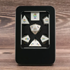 Picture of White with Rainbow Font Metal Dice Set