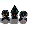 Picture of Dark Rainbow Font Metal Dice Set