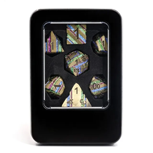 Picture of Gold Rainbow Metal Dice Set