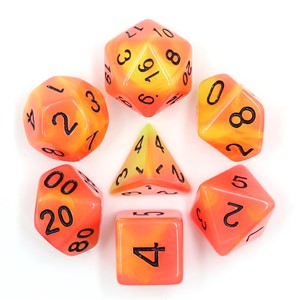 Picture of Orange Red Glow In the Dark Dice Set