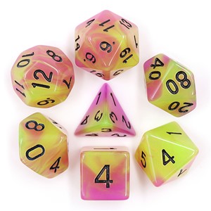 Picture of Purple Green Glow In the Dark Dice Set