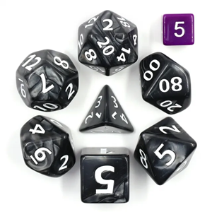 Picture of Giant Black Pearl Dice Set