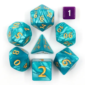 Picture of Giant Blue Pearl Dice Set