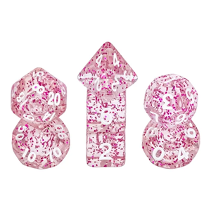 Picture of Rose Red Glitter Mini Dice Set