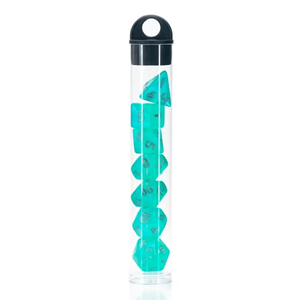 Picture of Teal Translucent Glitter Mini Dice Set