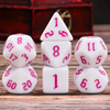 Picture of Purple Font White Opaque Dice Set