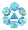 Picture of Light Blue Pearl Dice Set (Yellow Font)