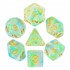 Picture of Green Blue Pearl Swirl Dice Set