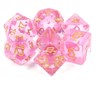 Picture of Sharp Edge Pink Crystal Dice Set