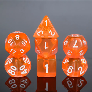Picture of Orange Gems Transparent Dice Set