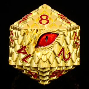 Picture of Titan D20 Dragon Eye Gold with Red Eye