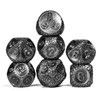 Picture of Stone Barrel Plating Vintage Silver look Metal Dice Set