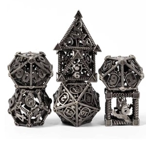 Picture of Hollow Character Class Themed Silver Coloured Copper Dice Set 
