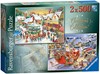 Picture of Christmas Collection No.1 Market & Santa’s Christmas Supper 2X 500 Piece Jigsaw Puzzles